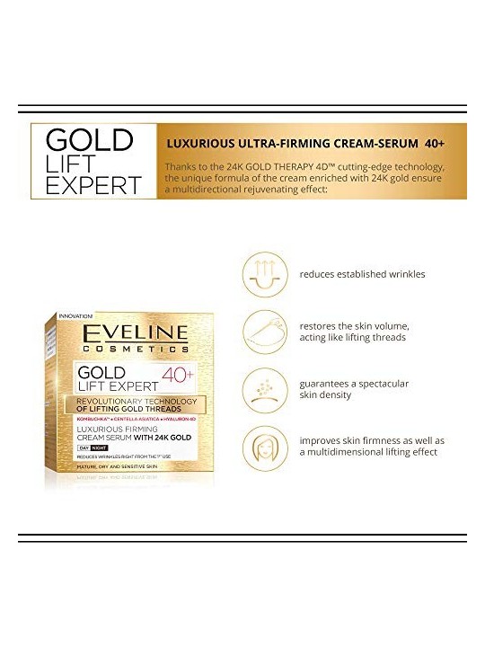 Siero-crema rassodante con oro 24k per pelli mature