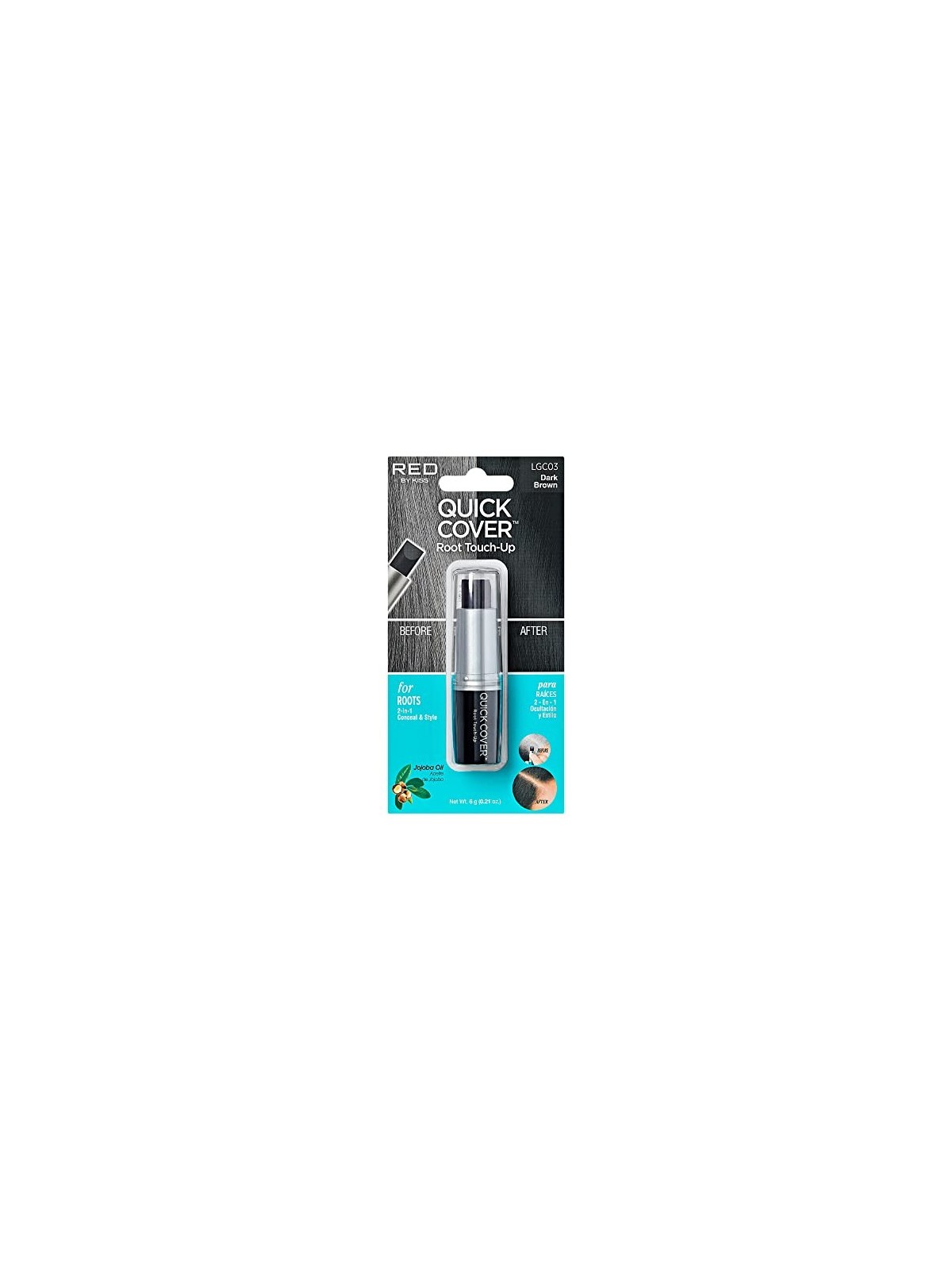 Kiss My Face Stick per ritocco capelli grigi Quick Cover 6 g donna Dark Brown