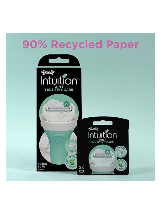 Wilkinson Sword Intuition Sensitive Care 3pcs Testina di Ricambio per Pelle Sensibile Donna