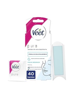 Veet PURE WAX BANDS pelle sensibile viso 40 unit donna