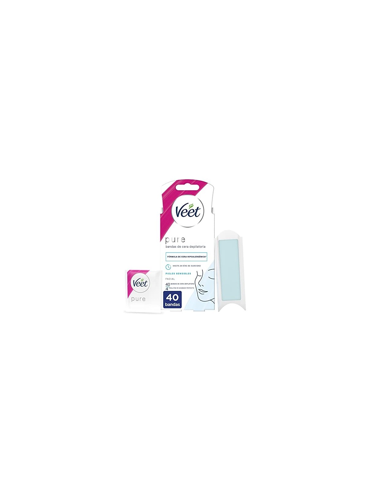 Veet PURE WAX BANDS pelle sensibile viso 40 unit donna