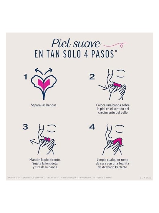Veet PURE WAX BANDS pelle sensibile viso 40 unit donna