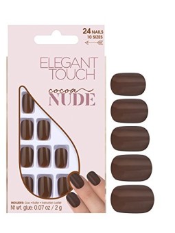 Elegant Touch Unghie Artificiali Squoval Nude in Cocoa 24 pezzi per donna