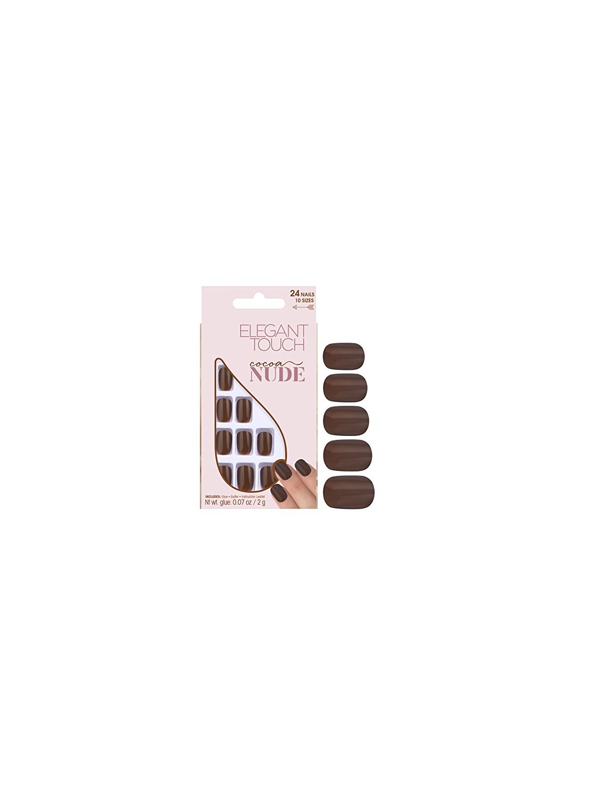 Elegant Touch Unghie Artificiali Squoval Nude in Cocoa 24 pezzi per donna