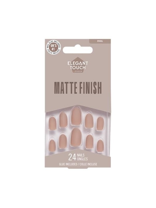 Elegant Touch UNGHIE COLORATE LUCIDATE con colla ovale mink nude donna