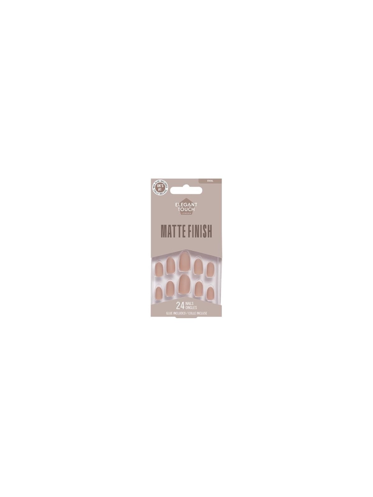 Elegant Touch UNGHIE COLORATE LUCIDATE con colla ovale mink nude donna