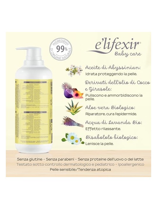 ELifexir BABY CARE gelshampoo dermatologico 500ml unisex