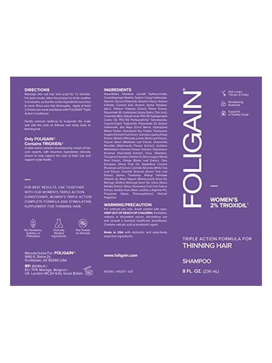 Foligain Shampoo da donna a tripla azione 236ml