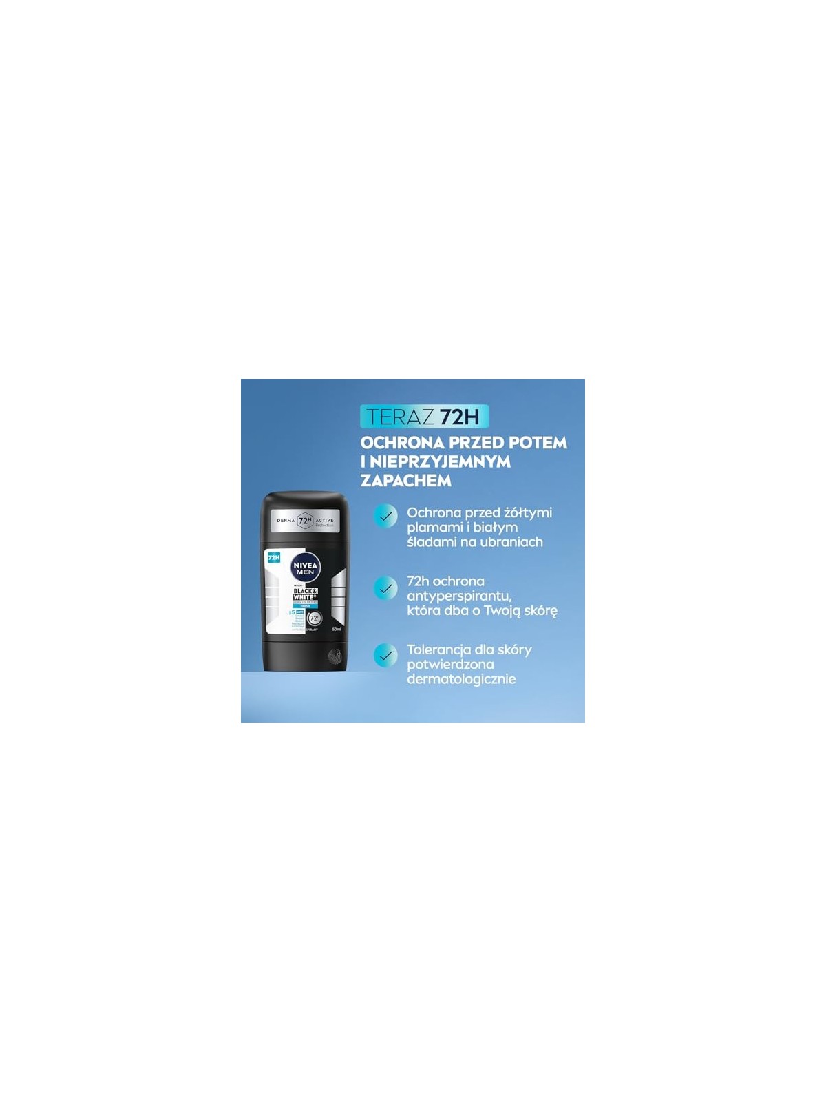 NIVEA Men BlackWhite Invisible Fresh stick antitraspirante 50ml
