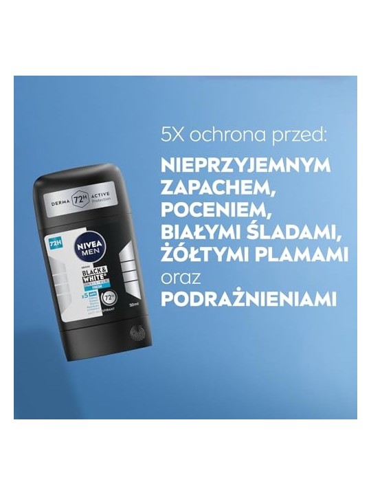 NIVEA Men BlackWhite Invisible Fresh stick antitraspirante 50ml