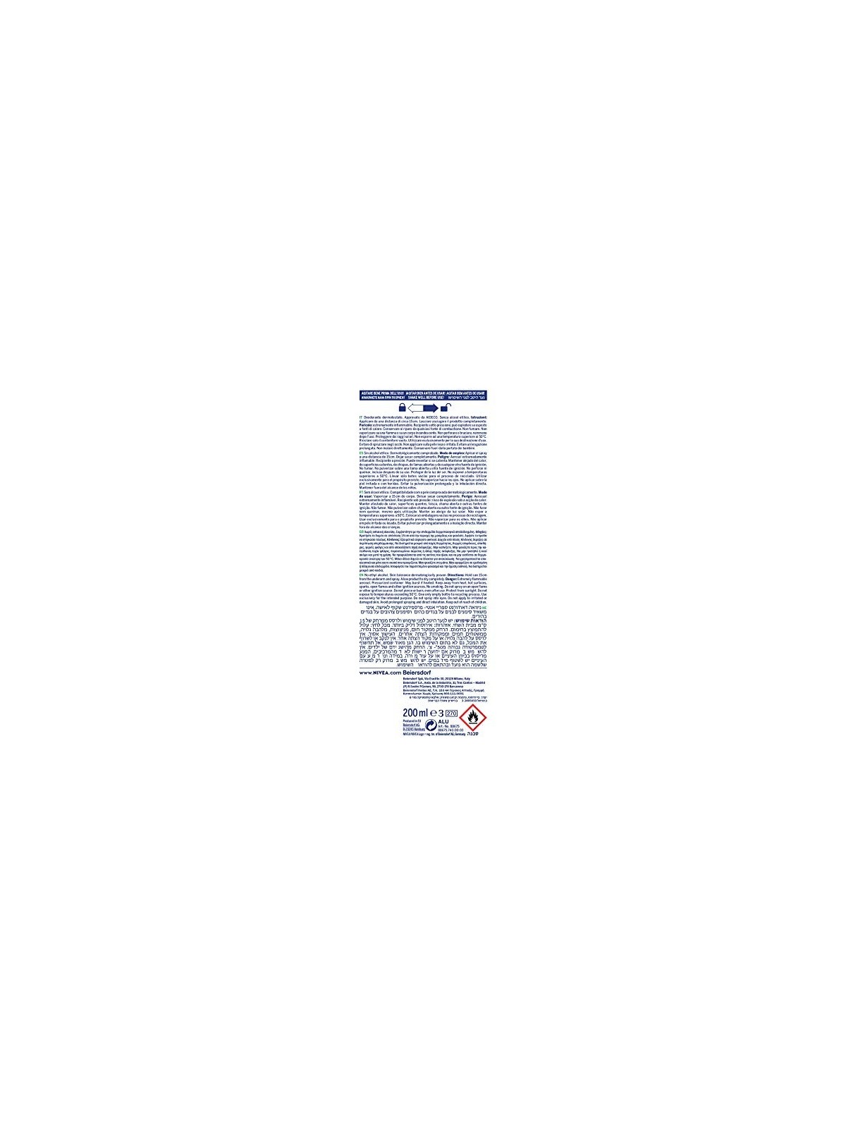 Nivea BLACK and WHITE INVISIBLE ACTIVE deodorante spray