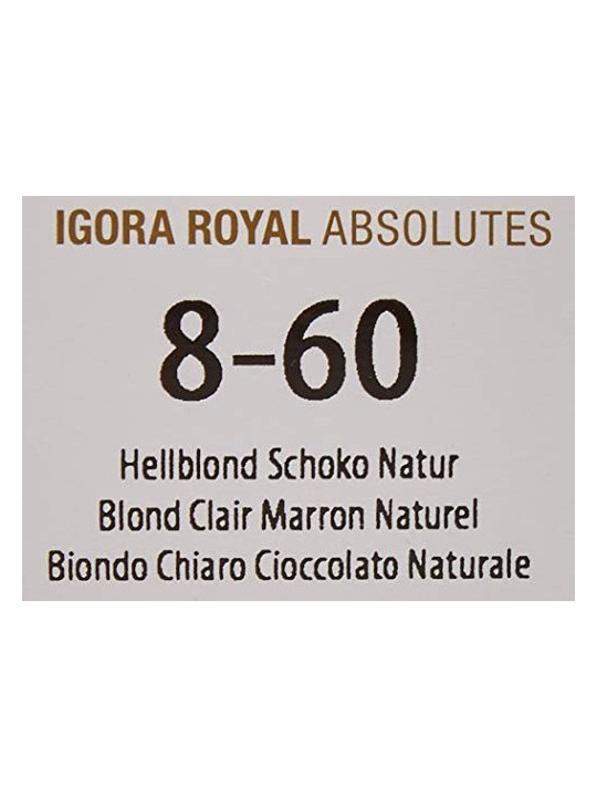Schwarzkopf IGORA ROYAL ABSOLUTES 860 Biondo Chiaro Castano Naturale 60ml Unisex
