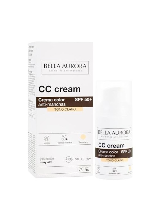 Bella Aurora CC CREAM antimacchie SPF50 tono chiaro donna