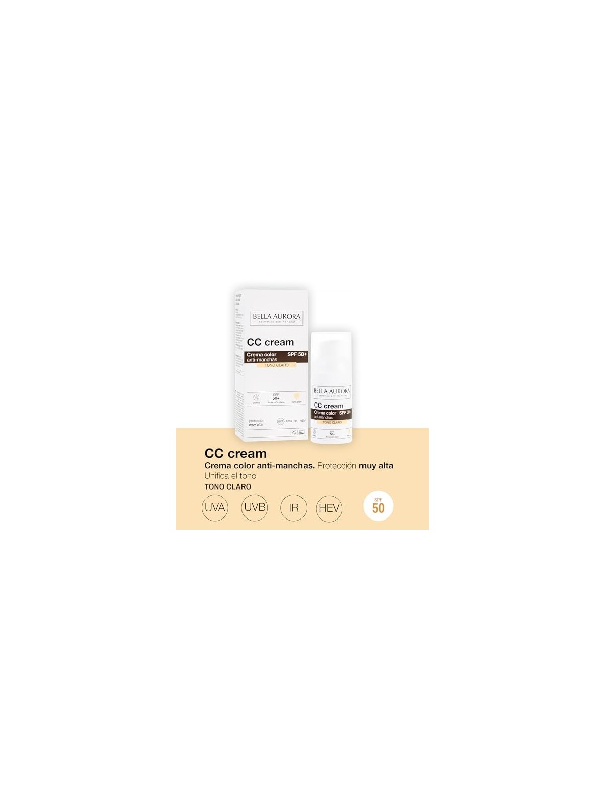 Bella Aurora CC CREAM antimacchie SPF50 tono chiaro donna