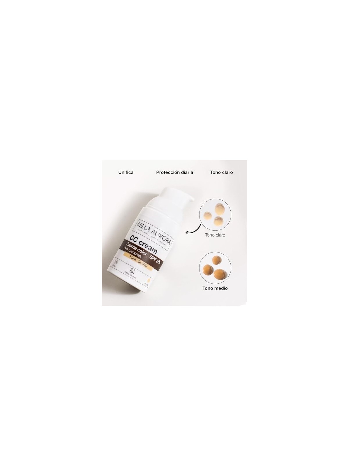 Bella Aurora CC CREAM antimacchie SPF50 tono chiaro donna