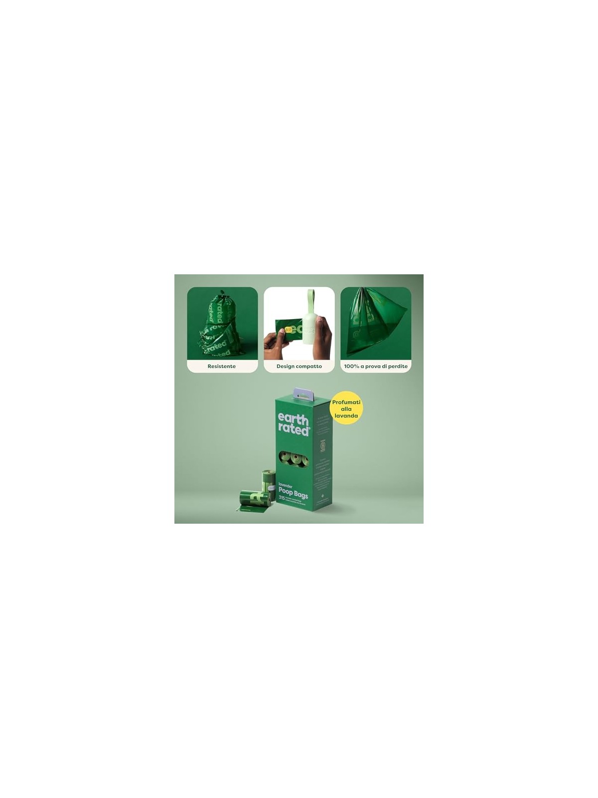Earth Rated ROLLOS sacchetto per animali domestici ricambio lavanda 21 x 15 unit unisex