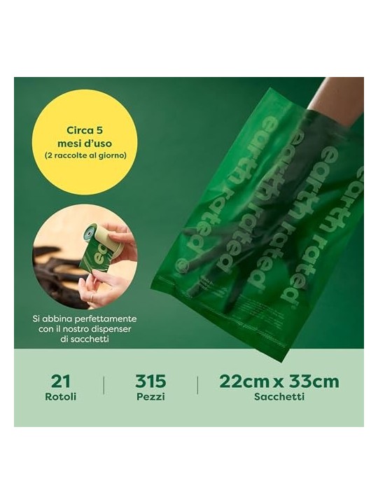 Earth Rated ROLLOS sacchetto per animali domestici ricambio lavanda 21 x 15 unit unisex
