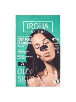 Iroha DETOX CHARCOAL BLACK Nose Strips 5pcs Women