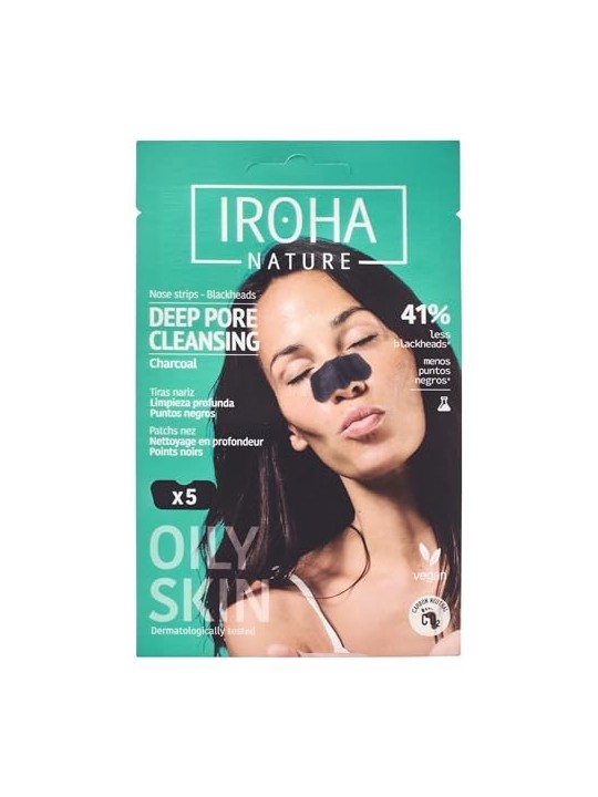 Iroha DETOX CHARCOAL BLACK Nose Strips 5pcs Women