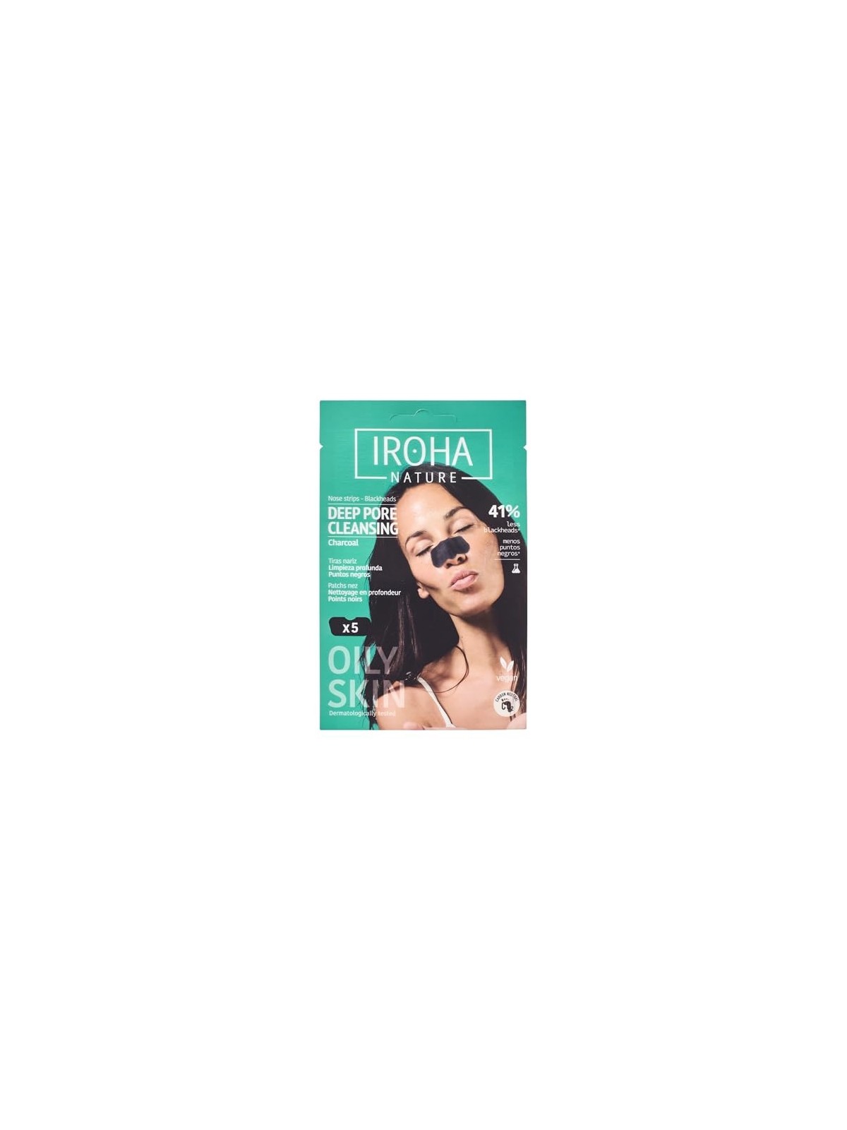 Iroha DETOX CHARCOAL BLACK Nose Strips 5pcs Women