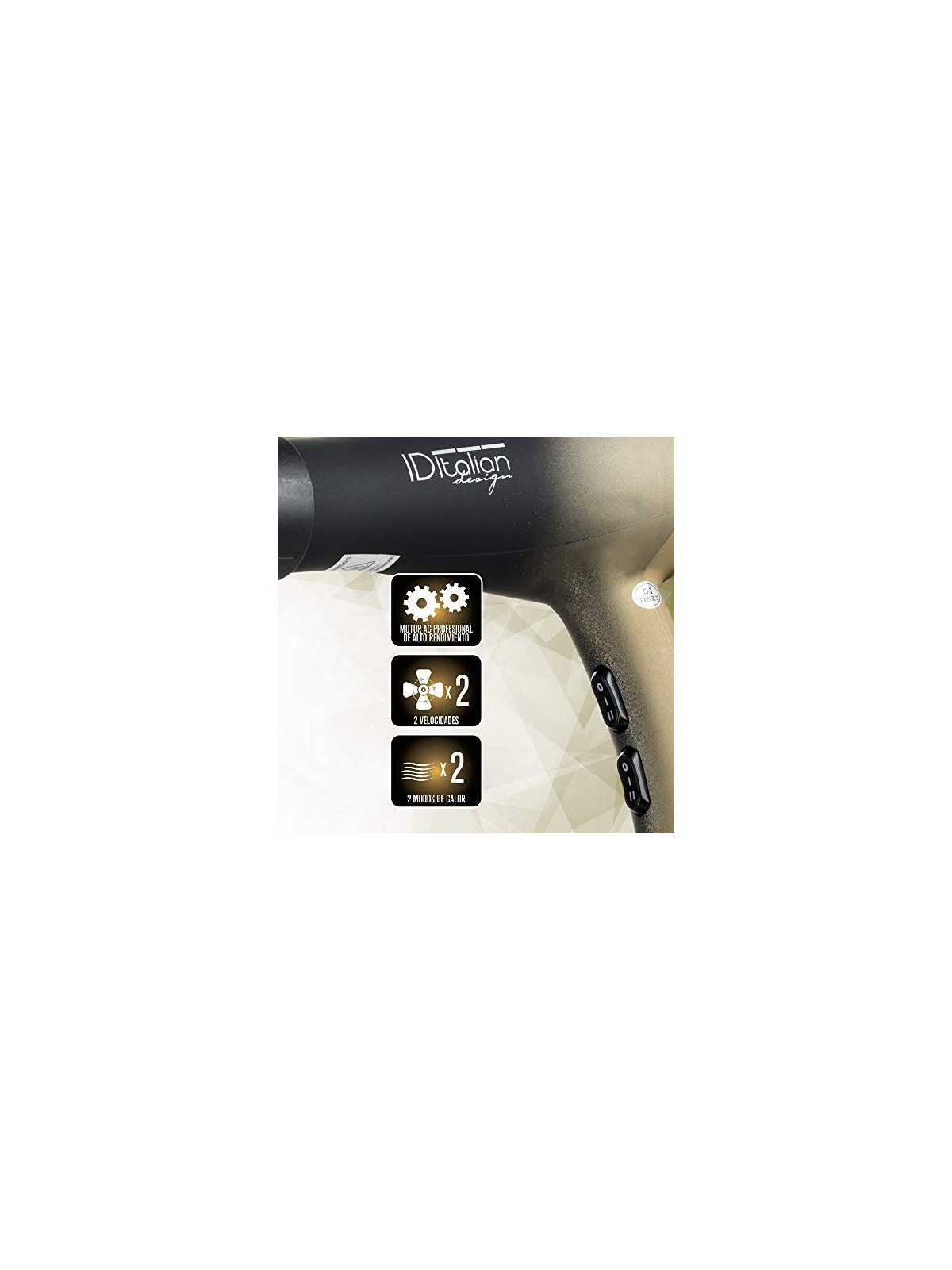 Id Italian AIRLISSIMO GTI 2300 Gold Star Hair Dryer