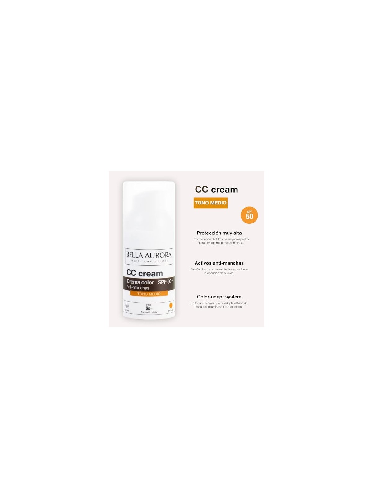 Bella Aurora CC CREAM antimacchie SPF50 tono medio donna