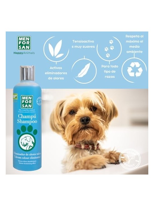 Shampoo PERRO eliminador de olores talco 300ml unisex