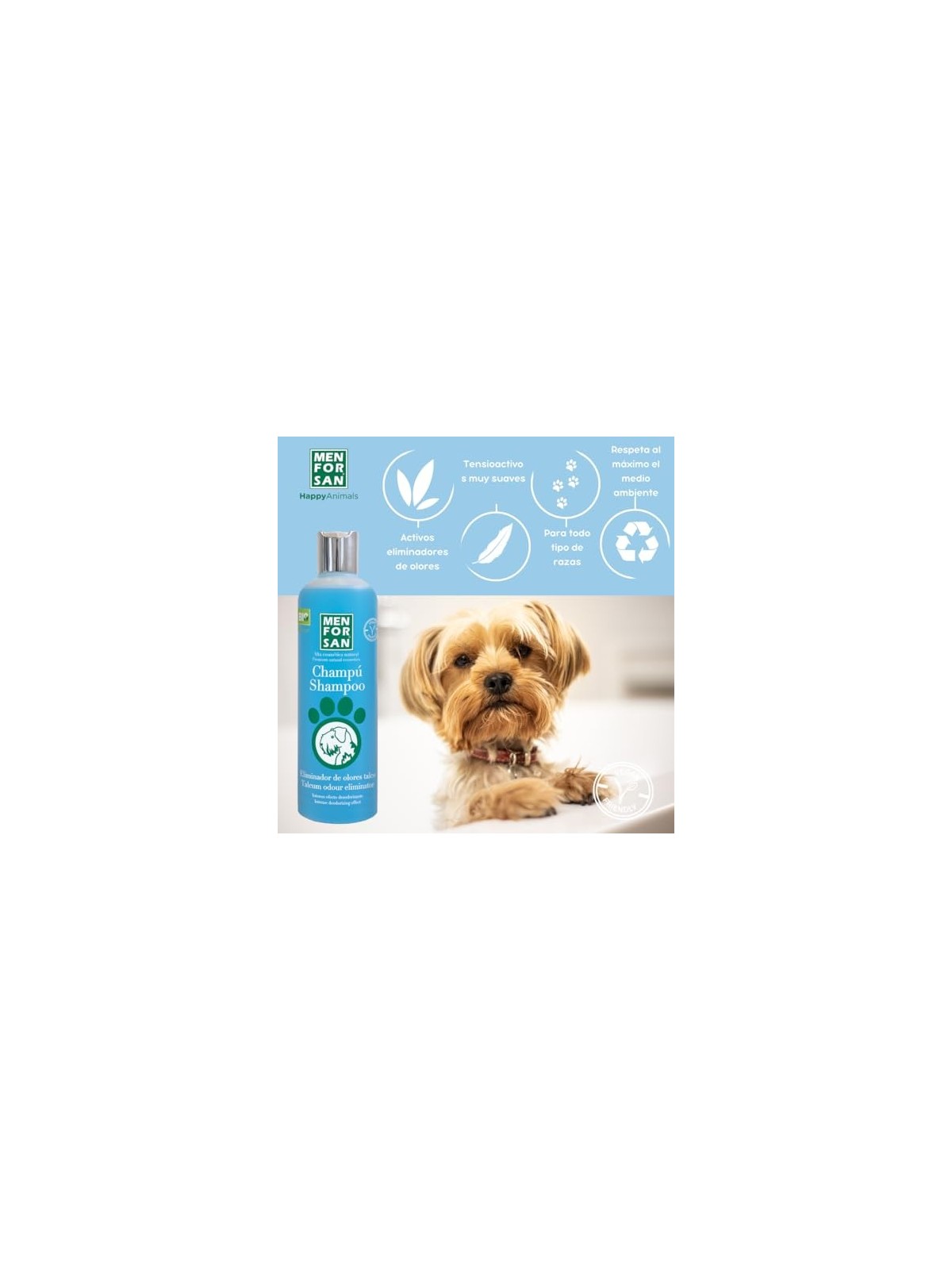 Shampoo PERRO eliminador de olores talco 300ml unisex