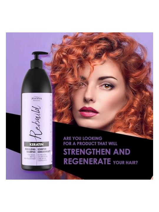 JOANNA PROFESSIONAL Keratin Rebuilding Hair Shampoo shampoo ricostruttivo per capelli indeboliti con cheratina 1000ml