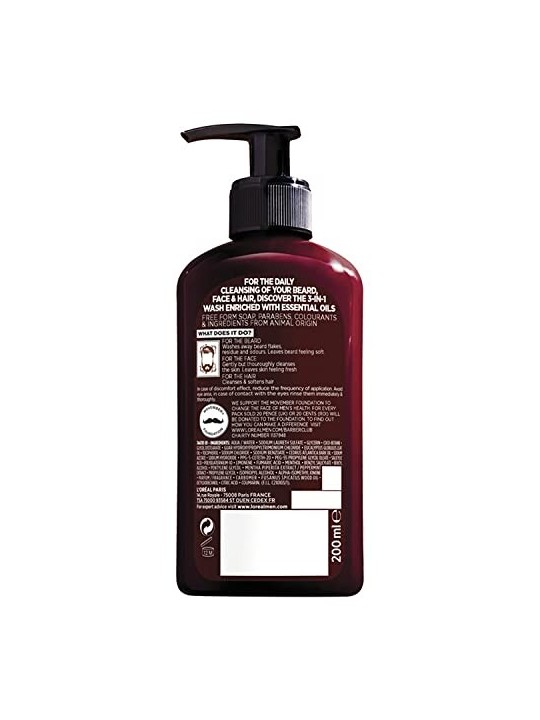 L'Orï¿½ï¿½al Professionnel Barber Club Gel 3in1 200ml