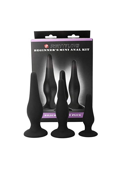 Set of Mini Anal Plugs Beginner Kit 85mm 115mm 130mm