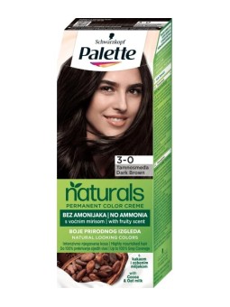 Tinta per capelli Palette Permanent Naturals Color Creme con burro di cacao e Argan 800 30 Marrone scuro