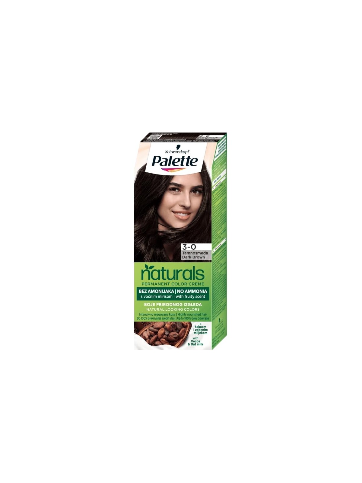 Tinta per capelli Palette Permanent Naturals Color Creme con burro di cacao e Argan 800 30 Marrone scuro