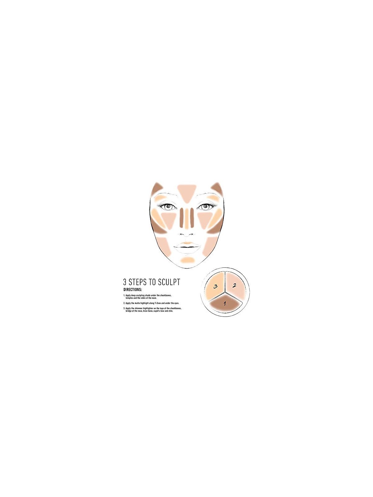 Palette per scolpire il viso luce unisex 3 PASSI
