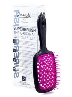Spazzola da parrucchiere Superbrush nero e fucsia