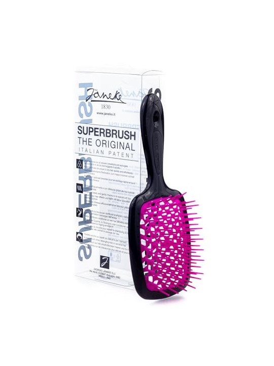 Spazzola da parrucchiere Superbrush nero e fucsia