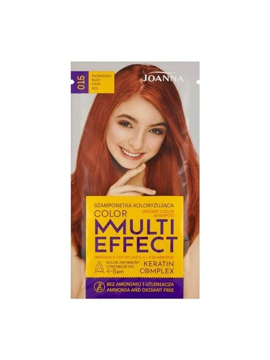 Shampoo colorante JOANNA Multi Effect Keratin Complex 015 Flaming Rudy 35g
