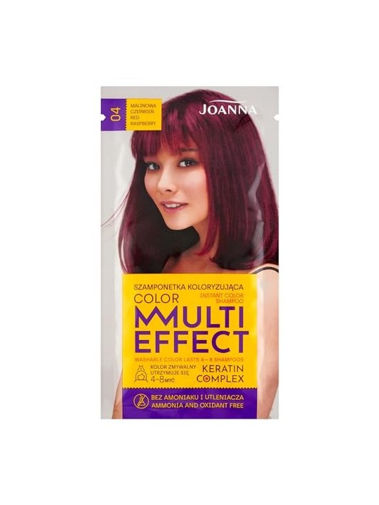 Shampoo colorante JOANNA Multi Effect Keratin Complex 04 Rosso Lampone 35g
