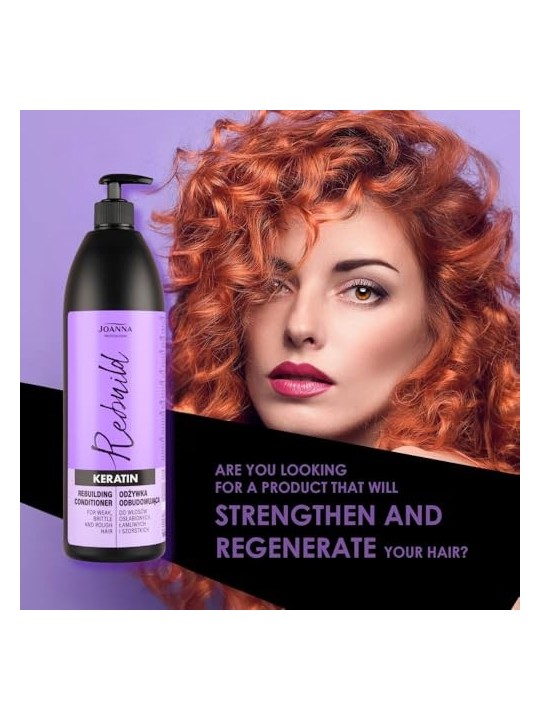JOANNA PROFESSIONAL Keratin Rebuilding Hair Conditioner balsamo ricostruttivo per capelli indeboliti con cheratina 1000ml