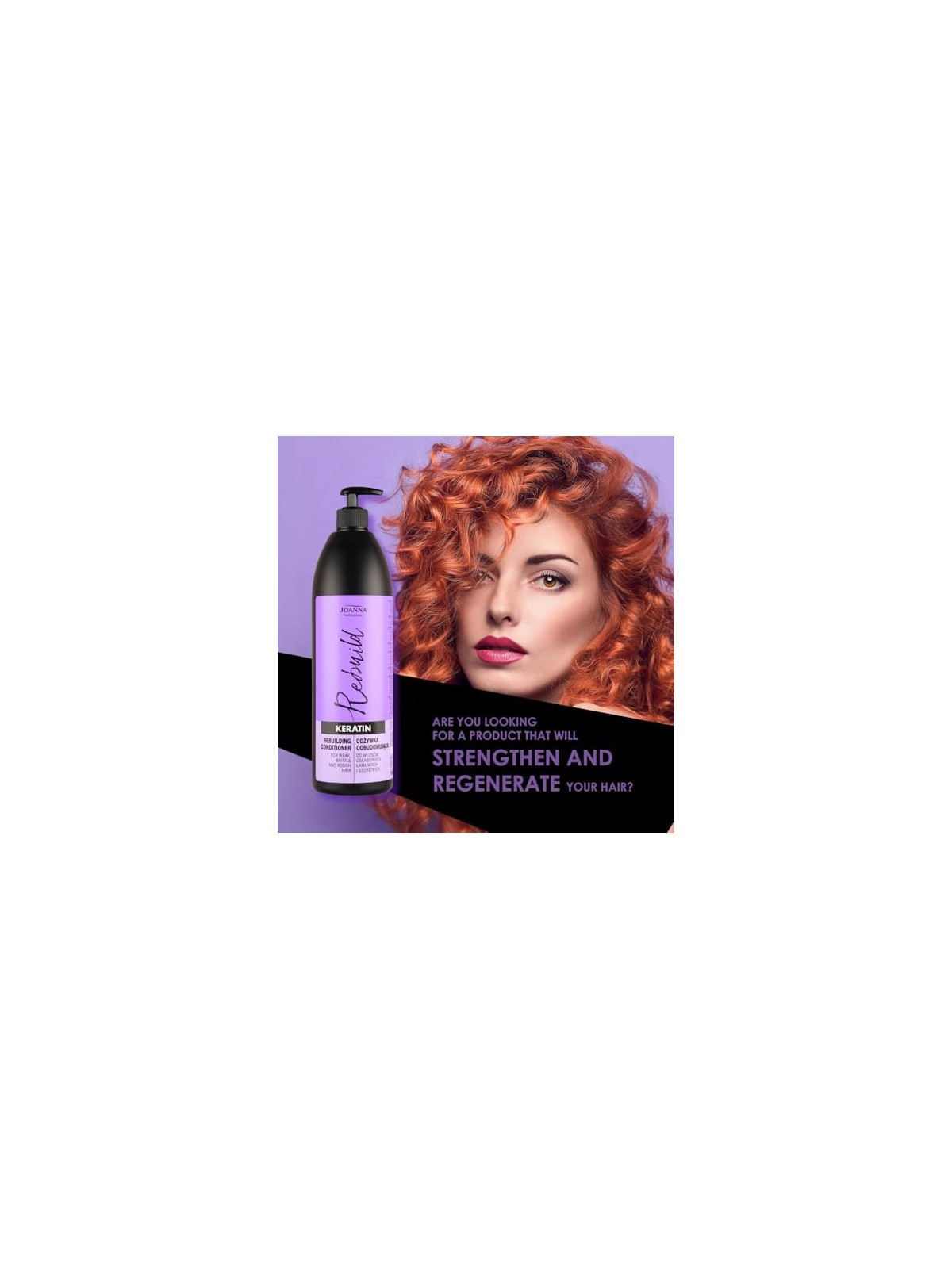 JOANNA PROFESSIONAL Keratin Rebuilding Hair Conditioner balsamo ricostruttivo per capelli indeboliti con cheratina 1000ml