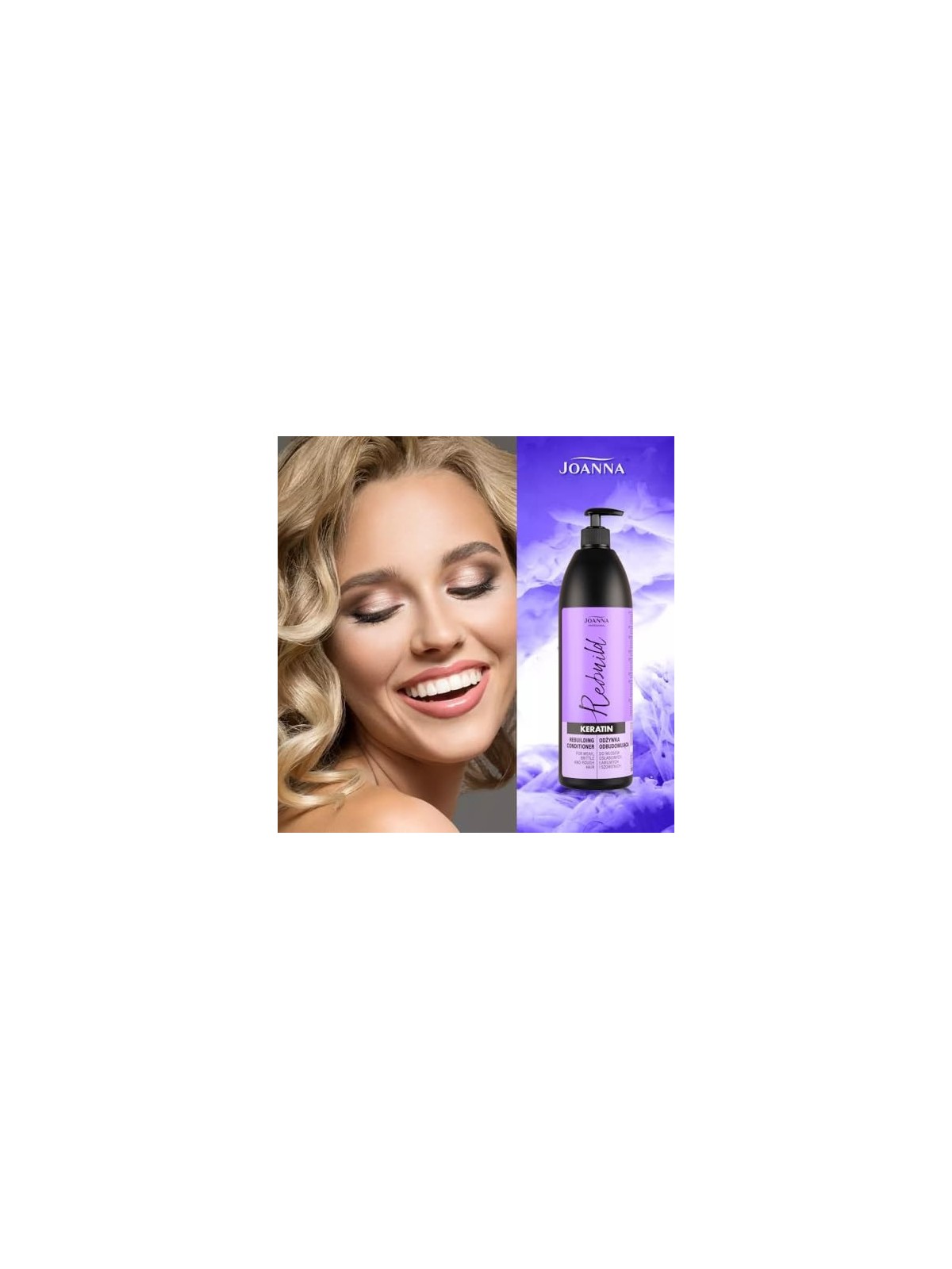 JOANNA PROFESSIONAL Keratin Rebuilding Hair Conditioner balsamo ricostruttivo per capelli indeboliti con cheratina 1000ml