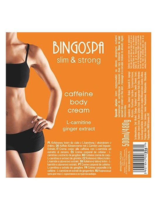 Crema corpo alla caffeina con L-carnitina e zenzero 500ml