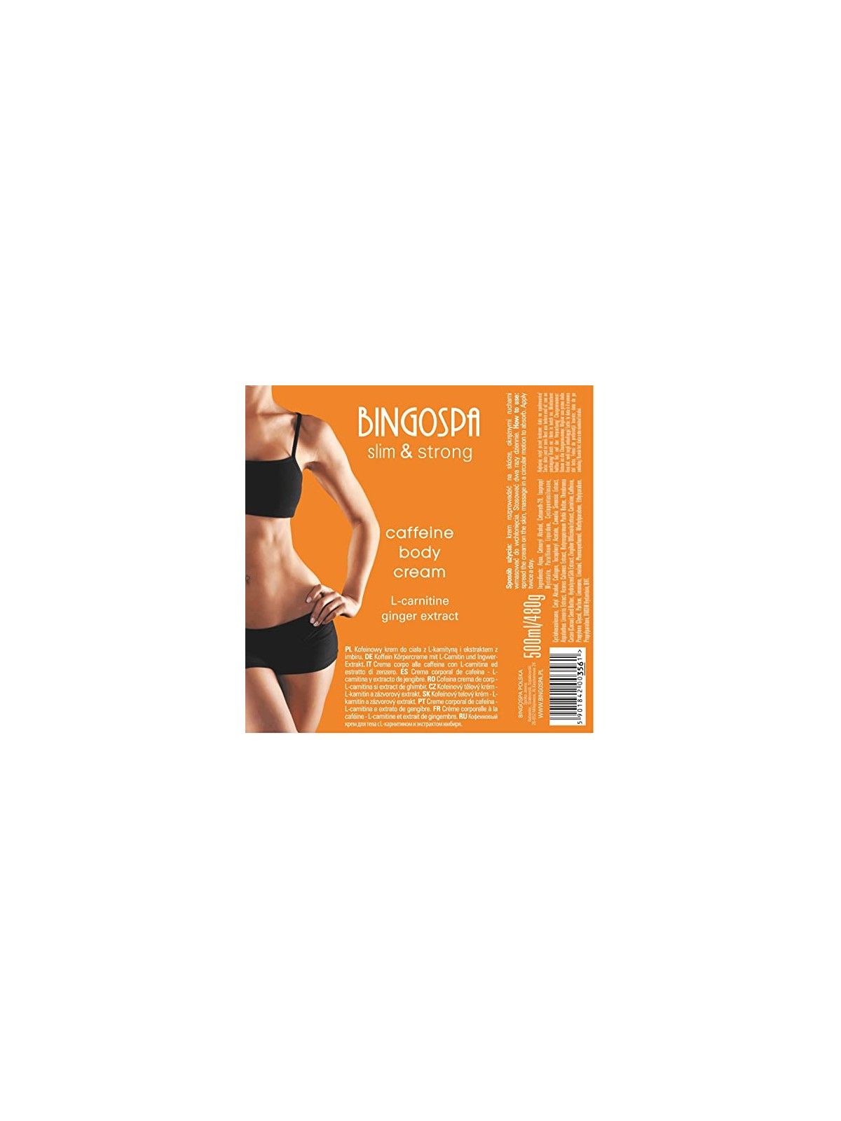 Crema corpo alla caffeina con L-carnitina e zenzero 500ml