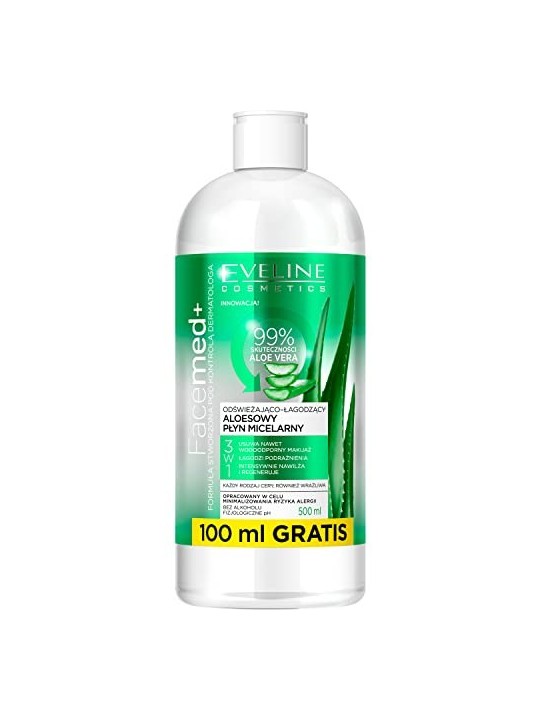EVELINE Facemed fluido micellare all'aloe 3in1 rinfrescante lenitivo 400ml