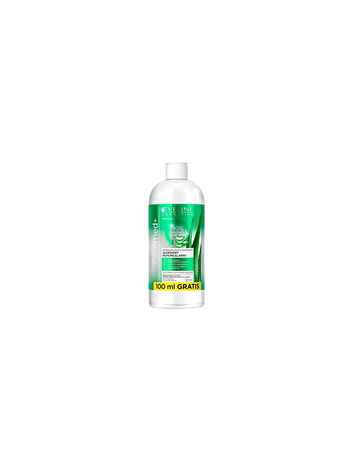EVELINE Facemed fluido micellare all'aloe 3in1 rinfrescante lenitivo 400ml