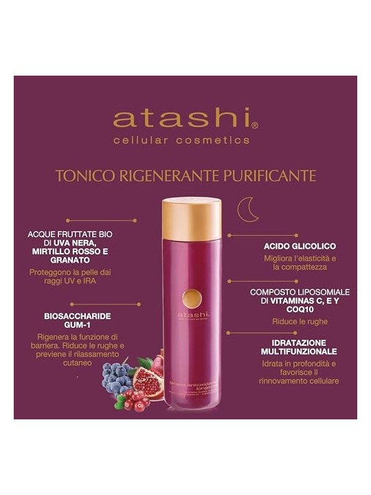 Tonico Purificante Atashi Difesa della Pelle Cellulare Antiossidante 250ml Donna