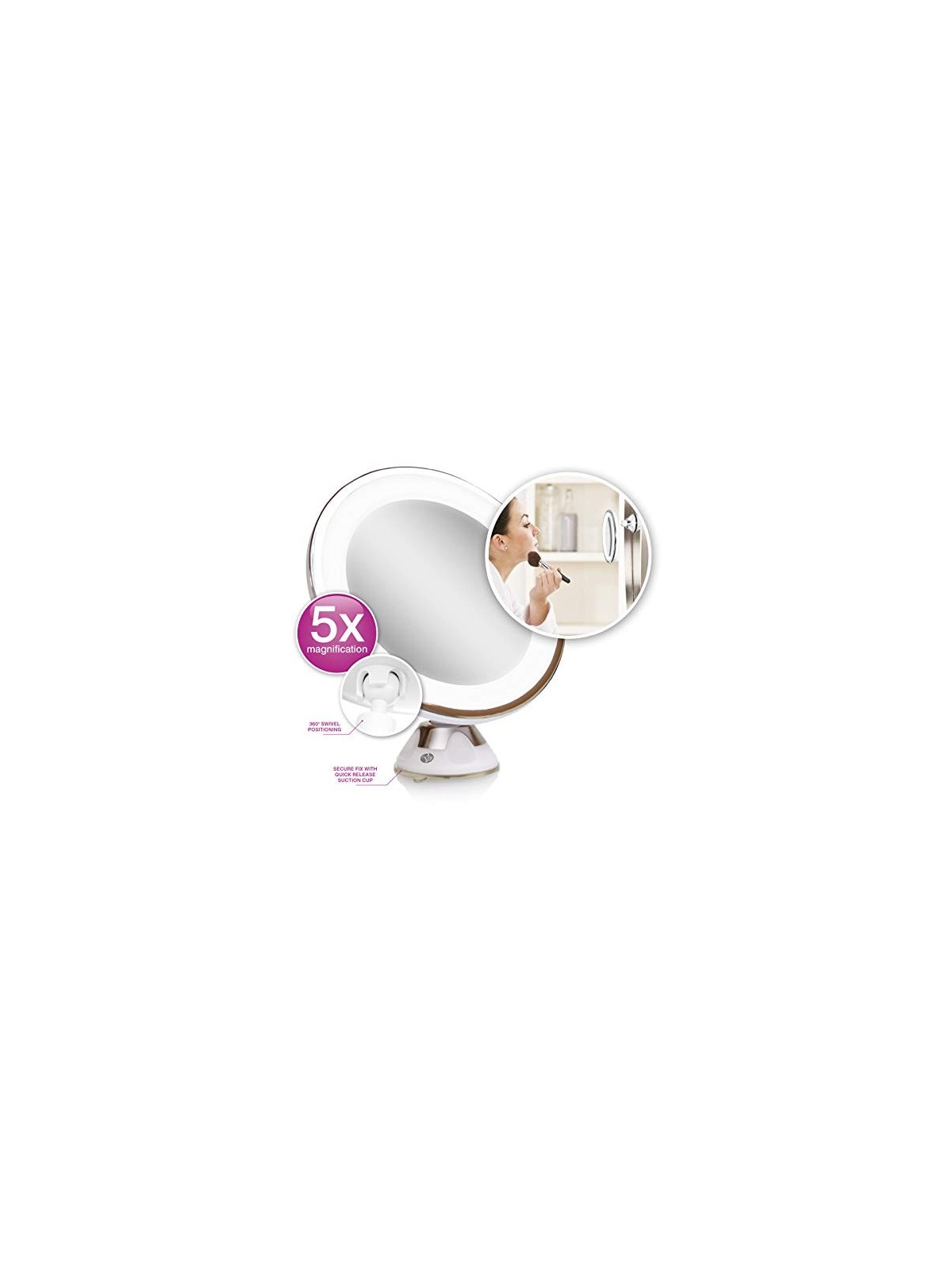 RioBeauty Specchio per il trucco LED multiuso
