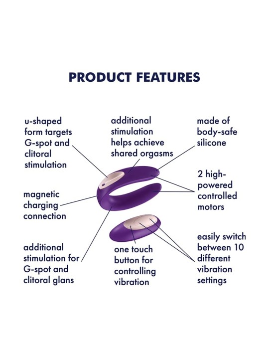 SATISFYER DOUBLE PLUS VIBRATORE REMOTO VIOLA CON TELECOMANDO 1UN