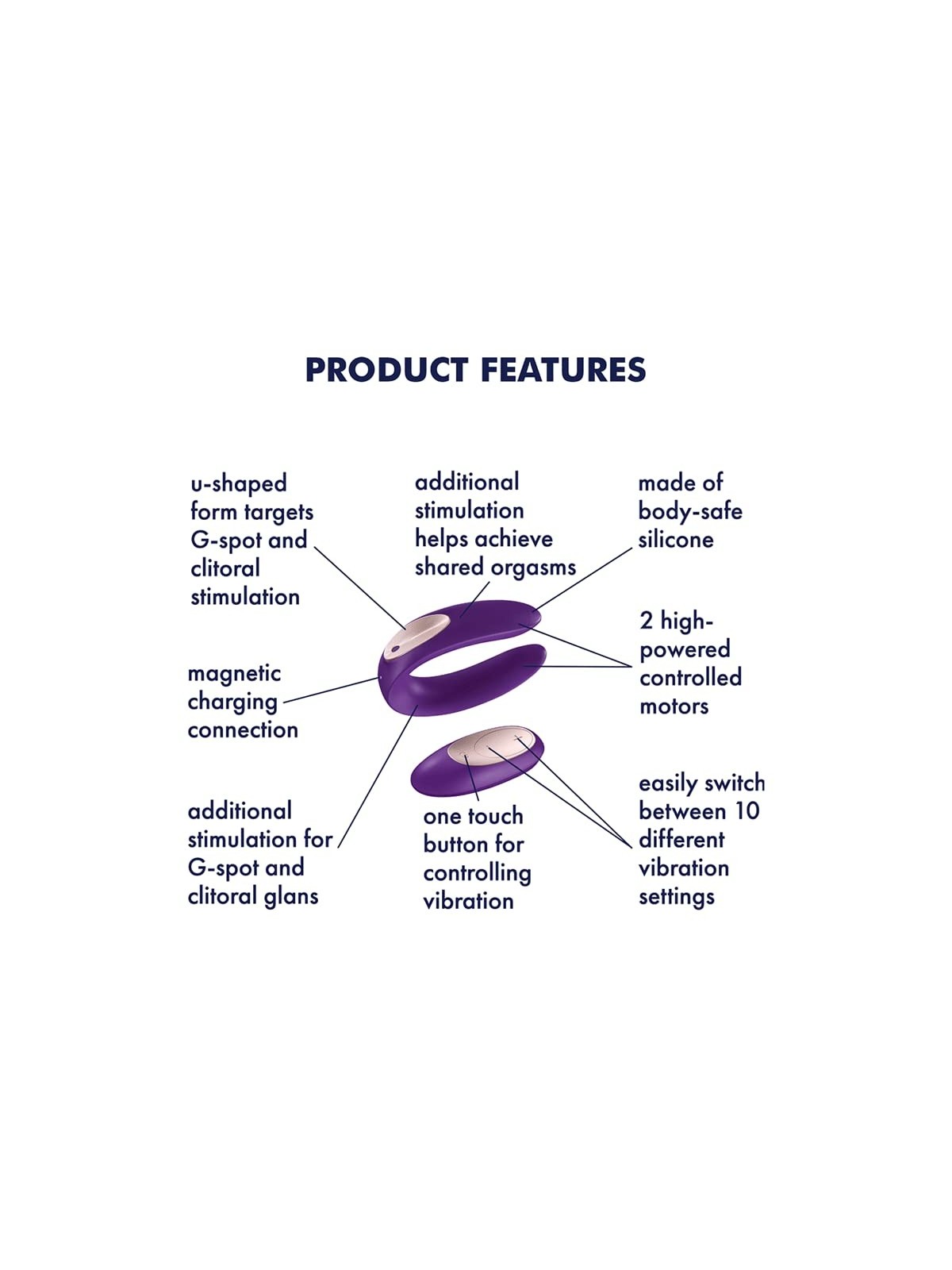 SATISFYER DOUBLE PLUS VIBRATORE REMOTO VIOLA CON TELECOMANDO 1UN