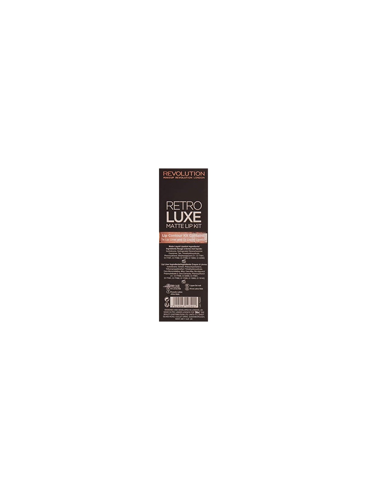 Set Makeup Revolution Retro Luxe Rossetto Liquido Matte Royal 55ml e Matita Labbra Retro Luxe Royal 1g donna